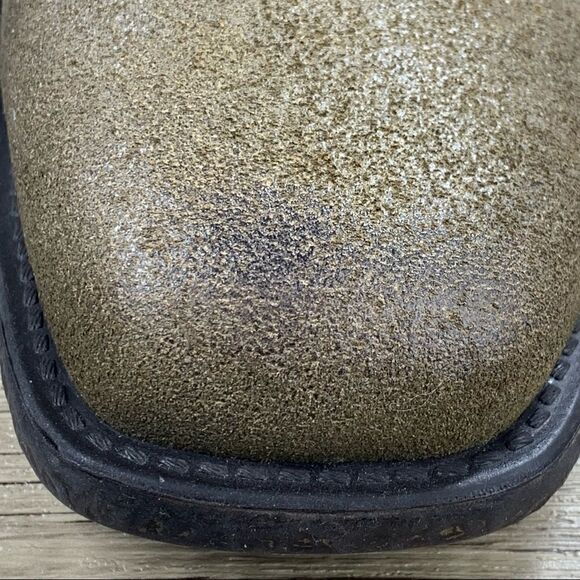 OTBT~Women’s~”Des Peres”~Open Back Bootie Leather~Olive Green~Ankle Strap~Size 8 - Picture 4 of 11